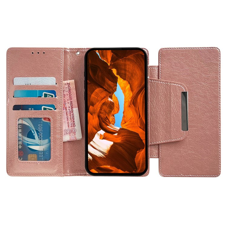For Samsung Galaxy A33 5G Case PU Leather Wallet 2-in-1 Removable Protective Folio Phone Cover - Rose Gold