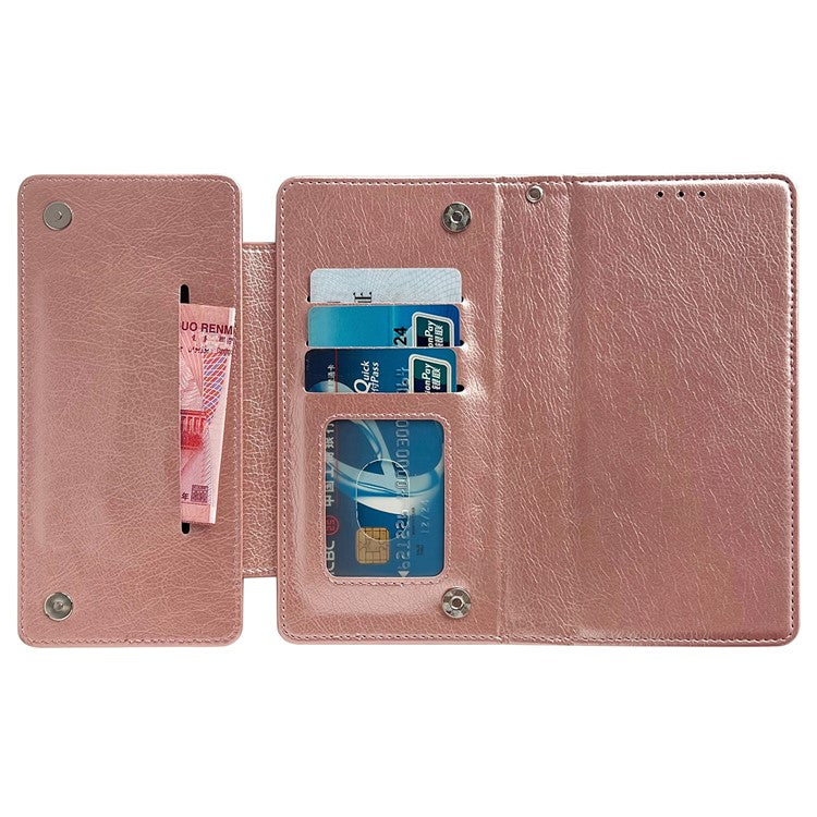 For Samsung Galaxy A33 5G Case PU Leather Wallet 2-in-1 Removable Protective Folio Phone Cover - Rose Gold
