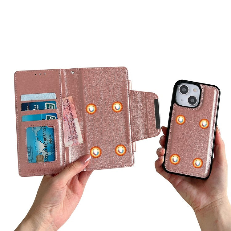For Samsung Galaxy A33 5G Case PU Leather Wallet 2-in-1 Removable Protective Folio Phone Cover - Rose Gold