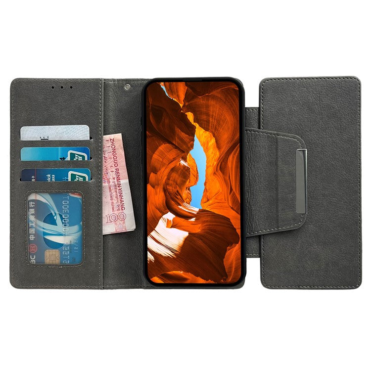 For Samsung Galaxy A53 5G Magnetic Phone Case Detachable Wallet Leather+TPU Cover - Grey