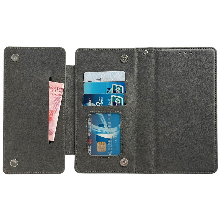 For Samsung Galaxy A53 5G Magnetic Phone Case Detachable Wallet Leather+TPU Cover - Grey