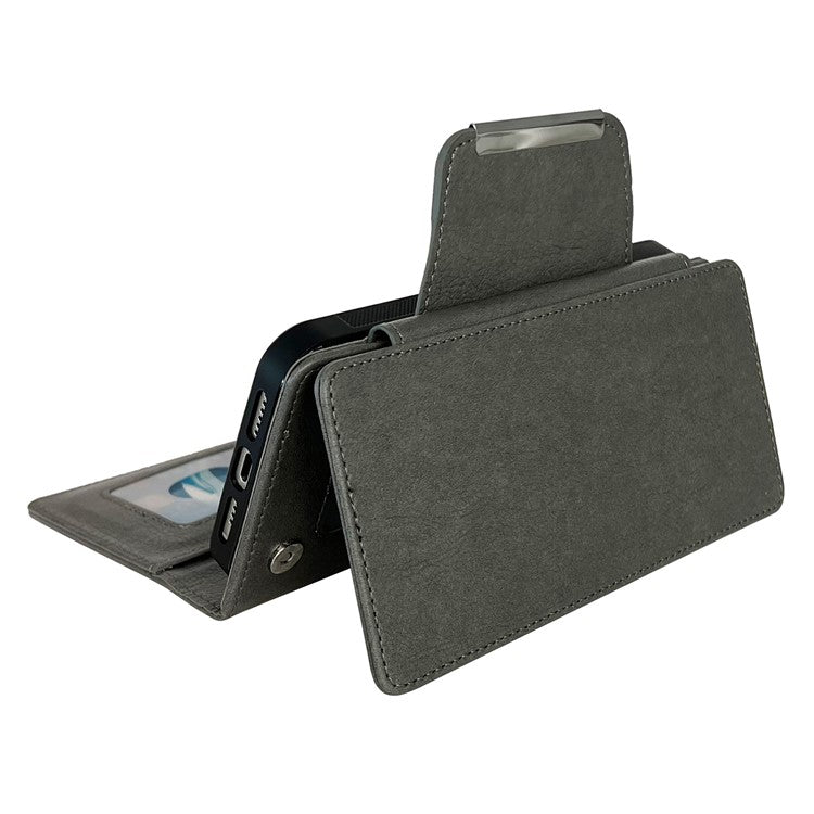 For Samsung Galaxy A53 5G Magnetic Phone Case Detachable Wallet Leather+TPU Cover - Grey
