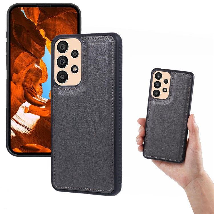 For Samsung Galaxy A53 5G Magnetic Phone Case Detachable Wallet Leather+TPU Cover - Grey