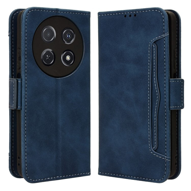 For Huawei nova 13i 4G / nova 12i 4G / Enjoy 70 Pro Case PU Leather Stand Function Multiple Card Slots Phone Cover - Blue
