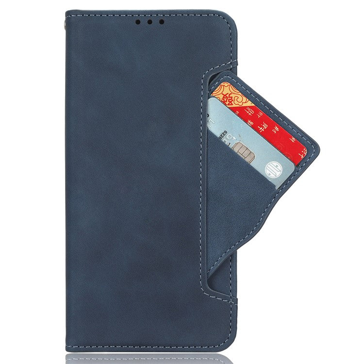 For Huawei nova 13i 4G / nova 12i 4G / Enjoy 70 Pro Case PU Leather Stand Function Multiple Card Slots Phone Cover - Blue