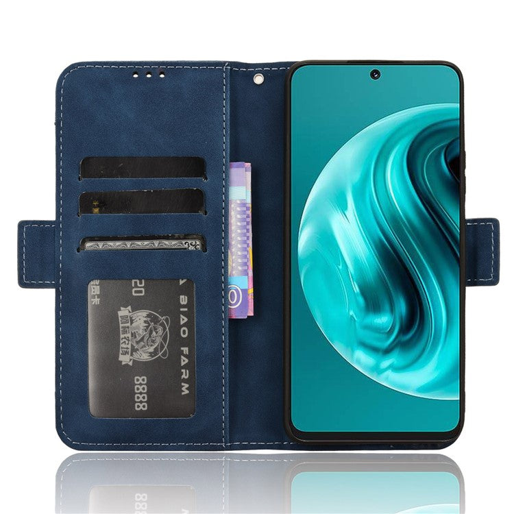For Huawei nova 13i 4G / nova 12i 4G / Enjoy 70 Pro Case PU Leather Stand Function Multiple Card Slots Phone Cover - Blue