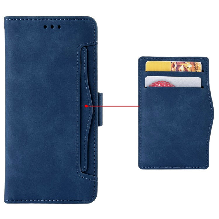 For Huawei nova 13i 4G / nova 12i 4G / Enjoy 70 Pro Case PU Leather Stand Function Multiple Card Slots Phone Cover - Blue