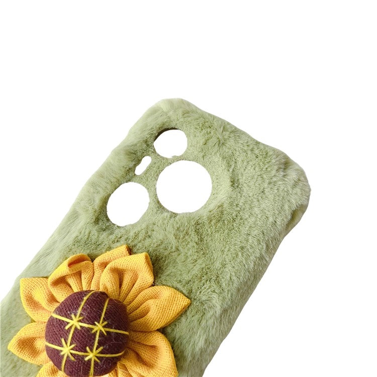 For Huawei Pura 70 Case Sunflower Fur Warm Plush TPU Phone Cover - Apricot