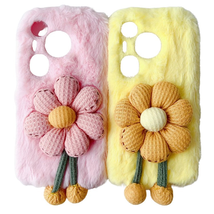 For Huawei Pura 70 Case Sunflower Fur Warm Plush TPU Phone Cover - Apricot