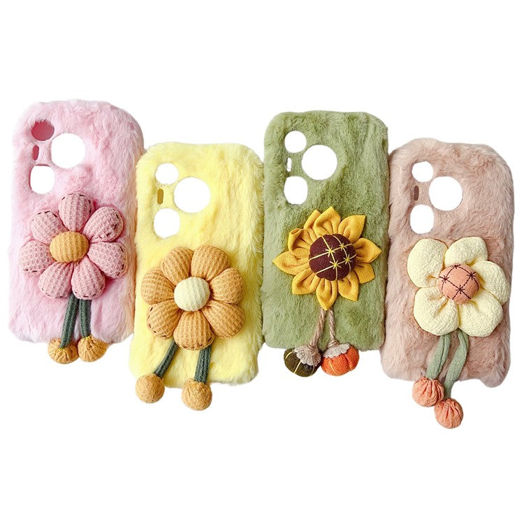 For Huawei Pura 70 Case Sunflower Fur Warm Plush TPU Phone Cover - Apricot