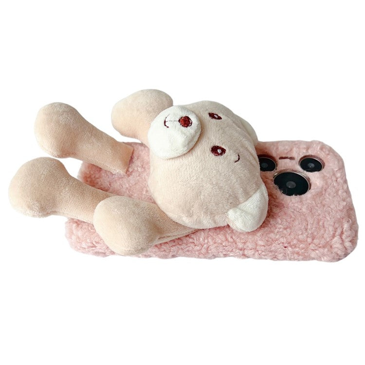 For Huawei Pura 70 Pro+ / 70 Pro Protective Case Plush Bear Soft Fluff TPU Phone Shell - Grey