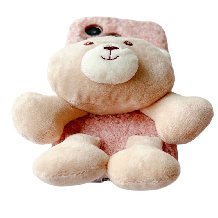 For Huawei Pura 70 Pro+ / 70 Pro Protective Case Plush Bear Soft Fluff TPU Phone Shell - Grey
