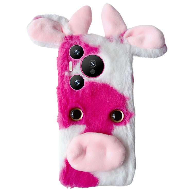 For Huawei Pura 70 Pro / 70 Pro+ Case Fluffy Cows Ear Soft TPU Slim Phone Case - Rose