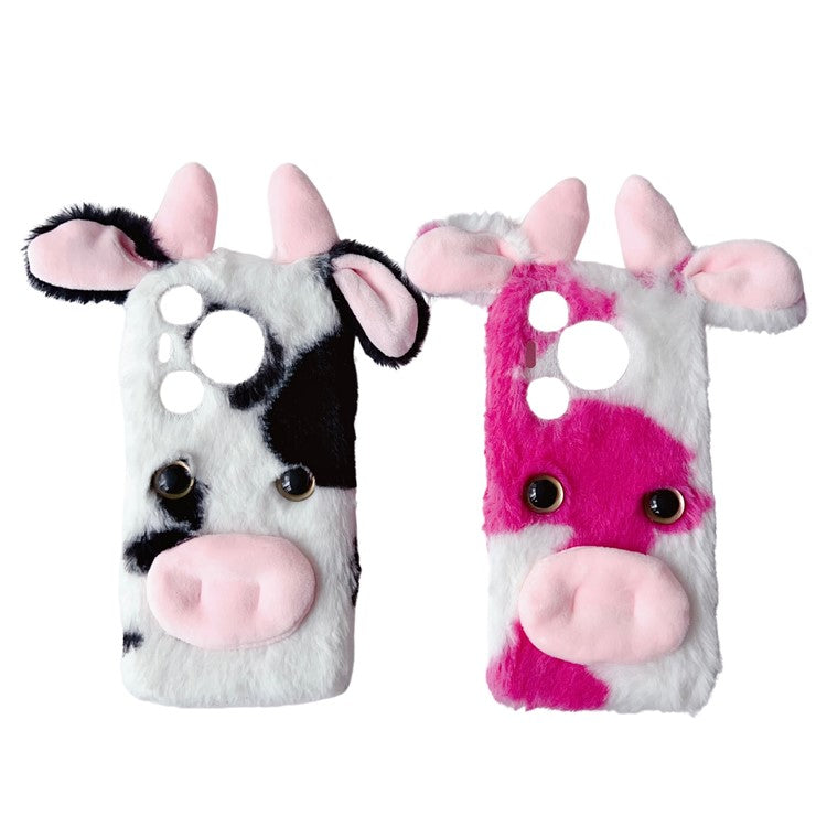 For Huawei Pura 70 Pro / 70 Pro+ Case Fluffy Cows Ear Soft TPU Slim Phone Case - Rose