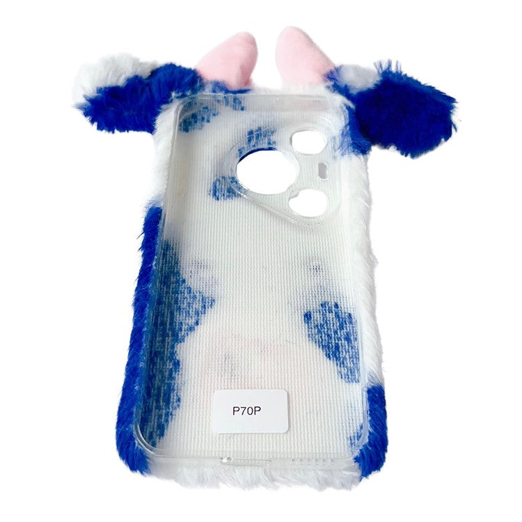 TPU Phone Case for Huawei Pura 70 Pro / Pura 70 Pro+ Shell Fluffy Cows Ear Cover - Blue