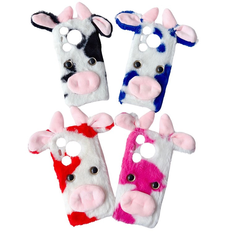 TPU Phone Case for Huawei Pura 70 Pro / Pura 70 Pro+ Shell Fluffy Cows Ear Cover - Blue