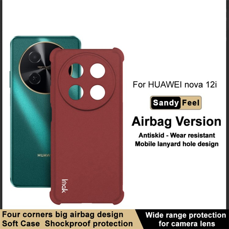IMAK For Huawei nova 12i 4G / Enjoy 70 Pro Cases Matte TPU Shockproof Airbag Cell Phone Cover - Red