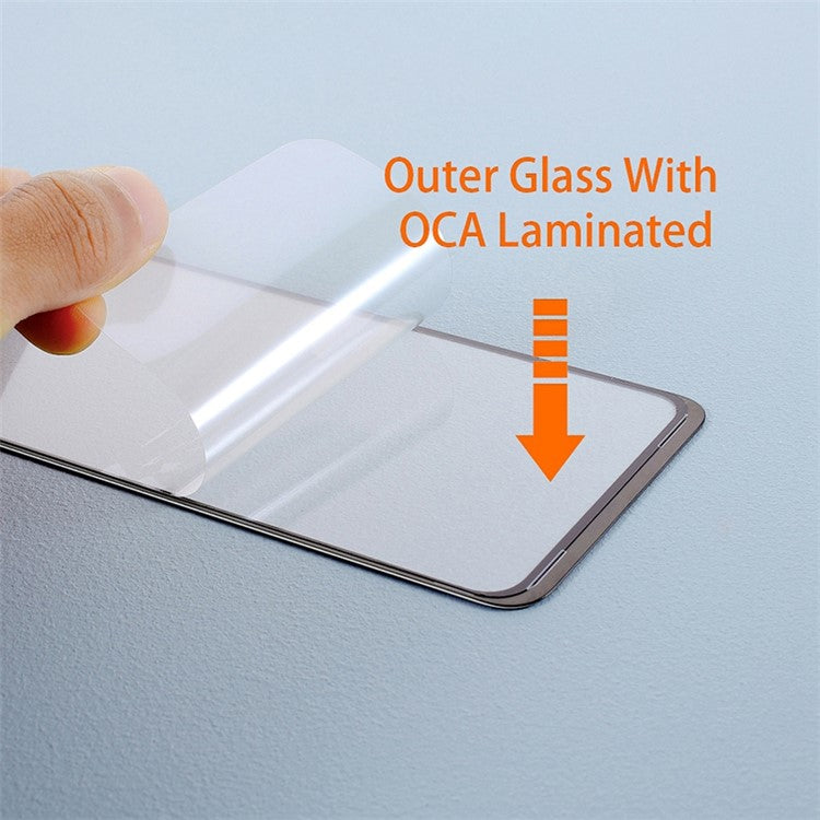 For-Samsung-Galaxy-A55-5G-A556-Front-Screen-Glass-Lens-+-OCA-Adhesive-Part-(Without-Logo)