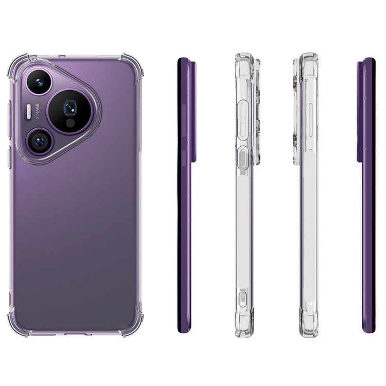 For Huawei Pura 70 Pro / Pura 70 Pro+ Clear TPU Case Reinforce Corners Shock-Absorbent Phone Shell