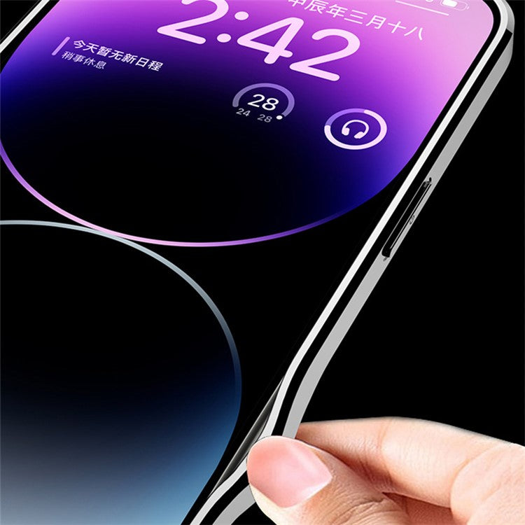 GKK For iPhone 14 Pro Max Splicing Phone Case Leather Coated TPU+PC Hybrid Cover - Carbon Fiber Texture