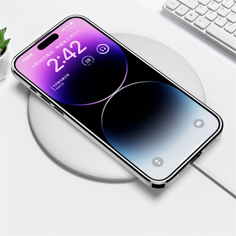 GKK For iPhone 14 Pro Max Splicing Phone Case Leather Coated TPU+PC Hybrid Cover - Carbon Fiber Texture