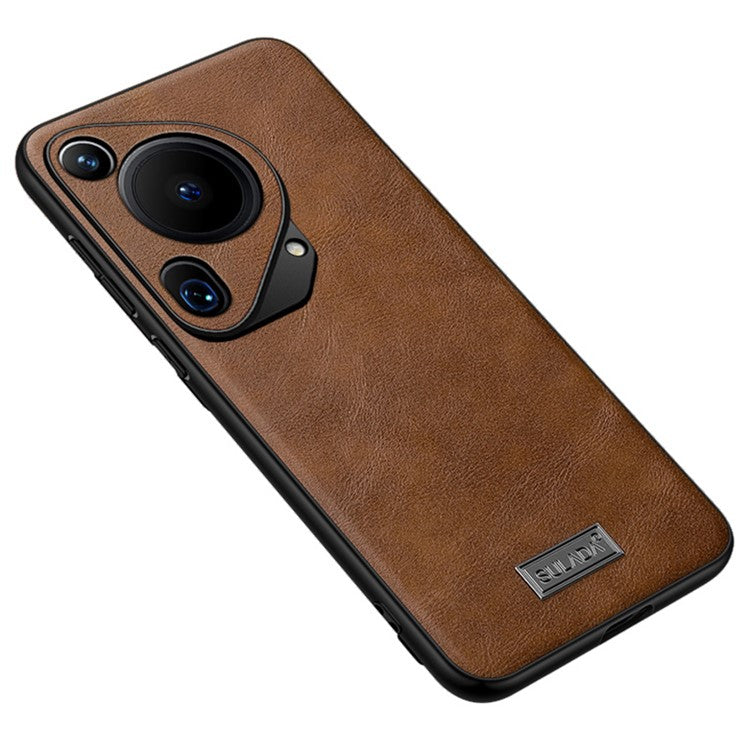 SULADA For Huawei Pura 70 Ultra Phone Case PU Leather+TPU+PC Back Cover - Brown
