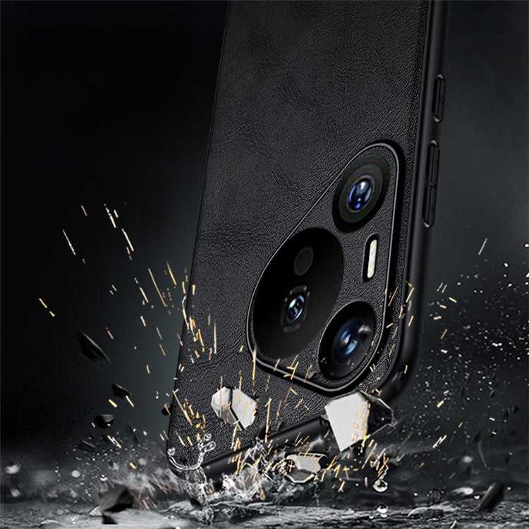 SULADA For Huawei Pura 70 Case PU Leather Coated TPU+PC Anti-scratch Phone Cover - Blue