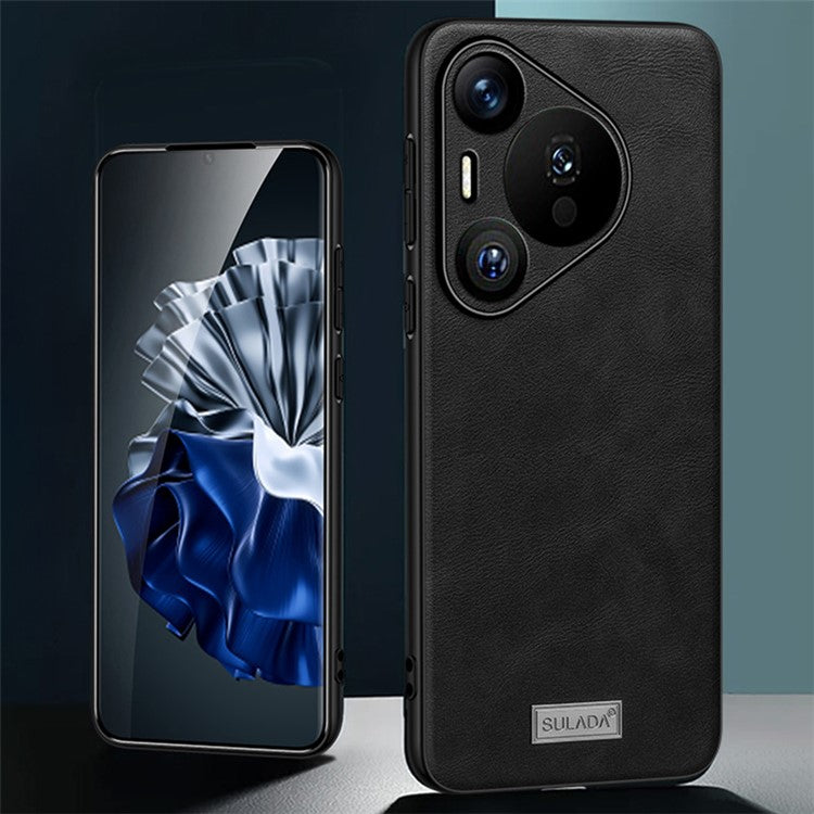 SULADA For Huawei Pura 70 Case PU Leather Coated TPU+PC Anti-scratch Phone Cover - Blue
