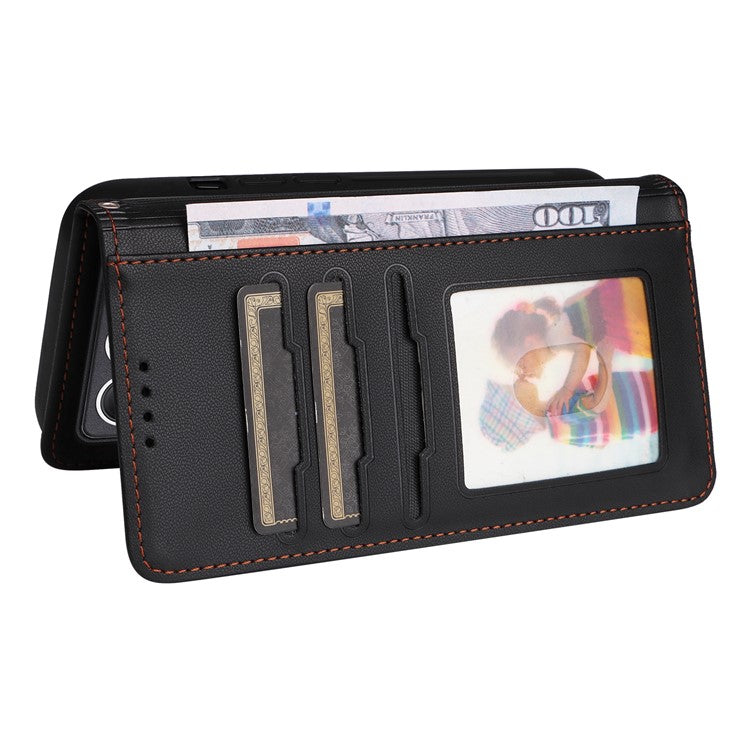 For Xiaomi Redmi K70E 5G / Poco X6 Pro 5G Magnetic Case BETOPNICE Detachable PU Leather Phone Cover with Strap - Black