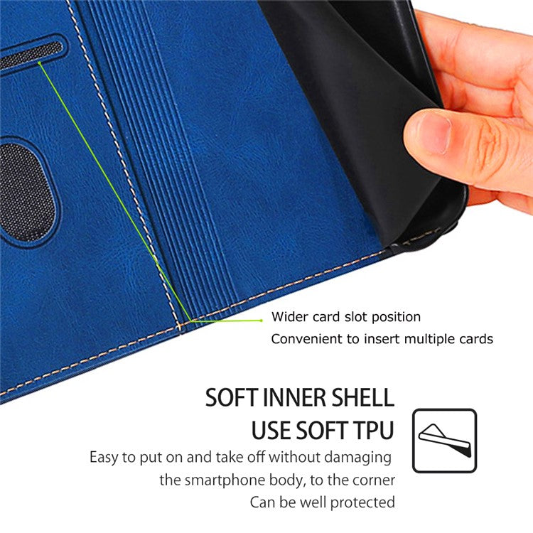 For Huawei Pura 70 Case Magnetic Buckle Leather Skin Feel Phone Cover - Blue