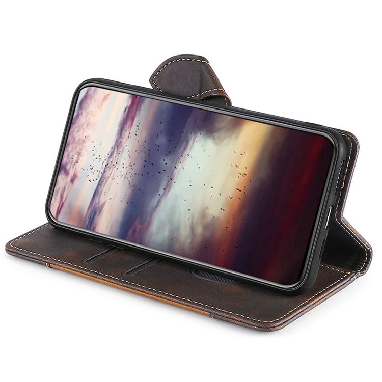 For Huawei Pura 70 Case Magnetic Buckle Leather Skin Feel Phone Cover - Brown