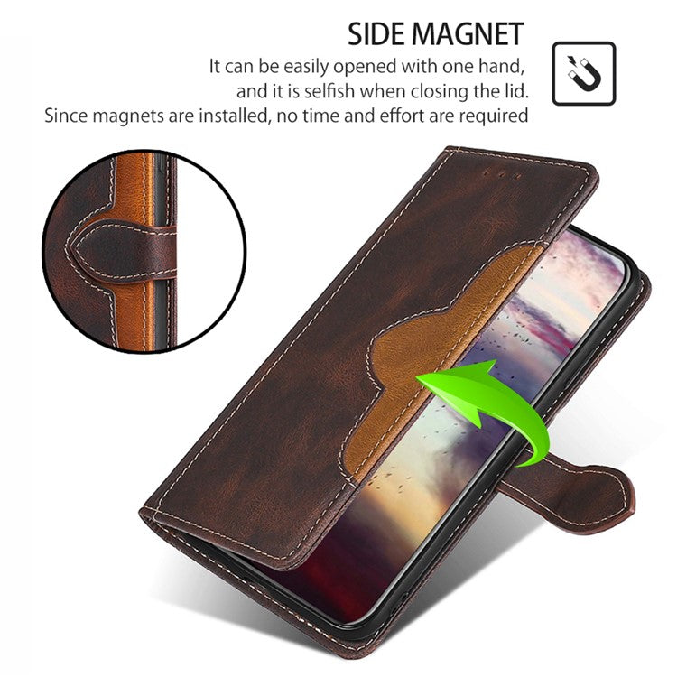 For Huawei Pura 70 Case Magnetic Buckle Leather Skin Feel Phone Cover - Brown