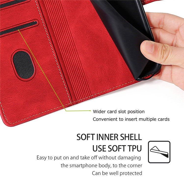 For Huawei Pura 70 Case Magnetic Buckle Leather Skin Feel Phone Cover - Red