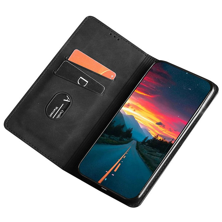 For Huawei Pura 70 Pro / Pura 70 Pro+ Case Skin-Touch PU Leather+TPU Card Slots Phone Cover - Black