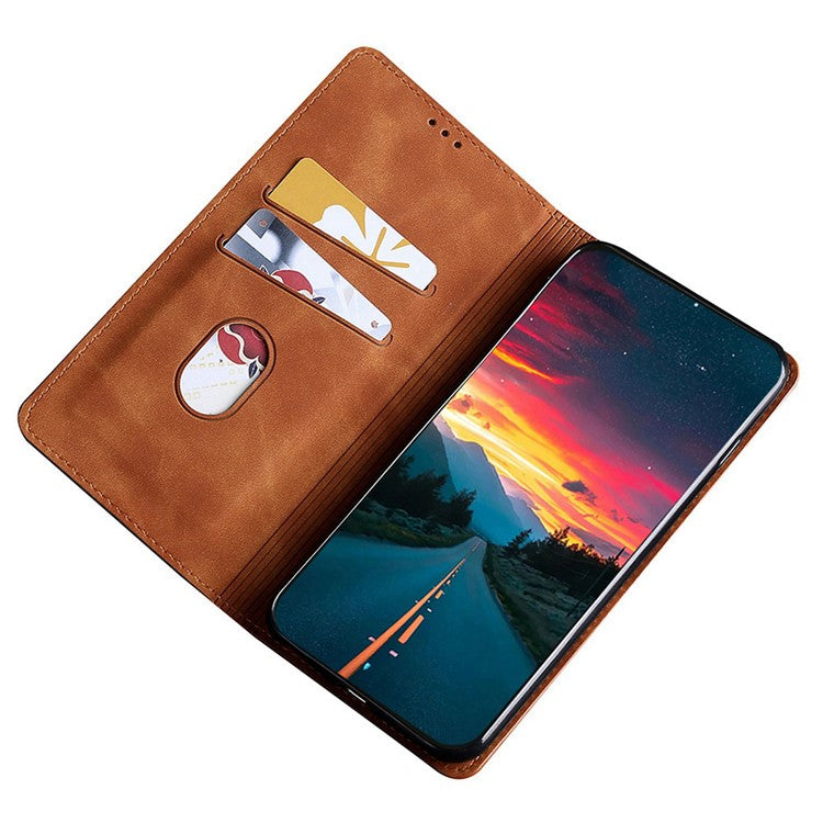For Huawei Pura 70 Pro / Pura 70 Pro+ Case Skin-Touch PU Leather+TPU Card Slots Phone Cover - Light Brown
