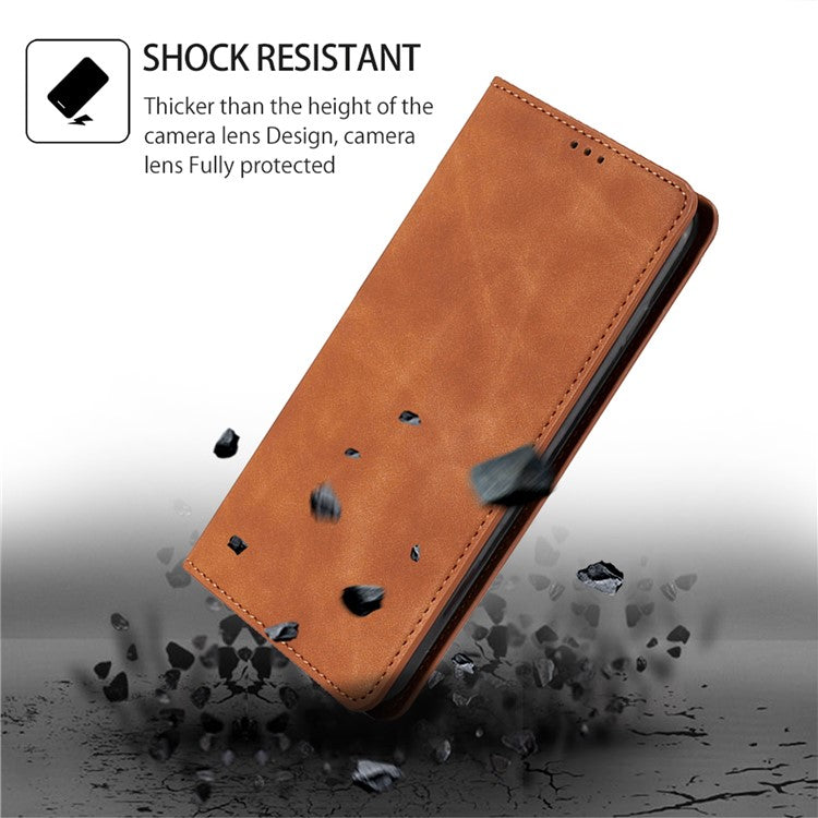 For Huawei Pura 70 Pro / Pura 70 Pro+ Case Skin-Touch PU Leather+TPU Card Slots Phone Cover - Light Brown
