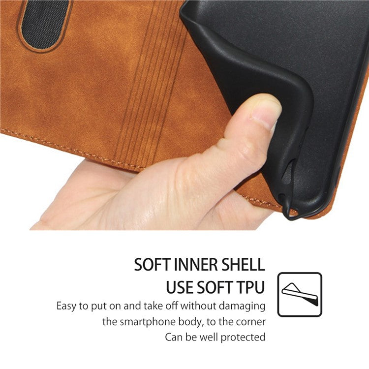 For Huawei Pura 70 Pro / Pura 70 Pro+ Case Skin-Touch PU Leather+TPU Card Slots Phone Cover - Light Brown