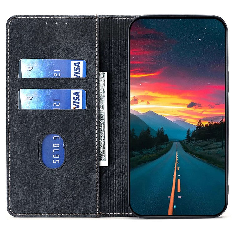 For Huawei Pura 70 Case RFID Blocking PU Leather Wallet Stand Anti-scratch Phone Cover - Black