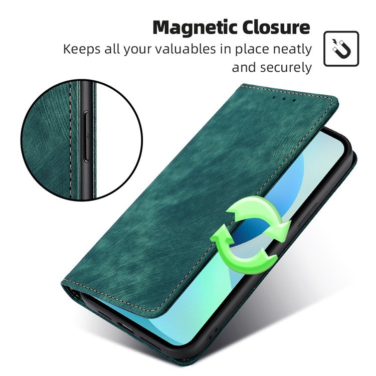 For Huawei Pura 70 Case RFID Blocking PU Leather Wallet Stand Anti-scratch Phone Cover - Green