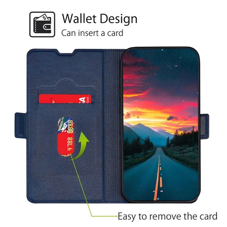 For Huawei Pura 70 Case with Card Slots Leather Phone Cover Wholesale - Blue