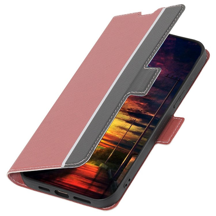 For Huawei Pura 70 Ultra Phone Ultra Case Anti-Scratch Twill Texture Leather Folio Flip Cover - Pink