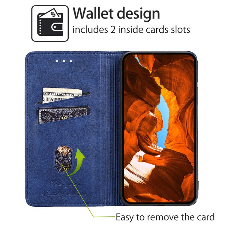 For Huawei Pura 70 Case PU Leather Magnetic Closure Drop Resistance Phone Cover - Blue
