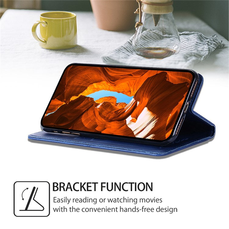 For Huawei Pura 70 Case PU Leather Magnetic Closure Drop Resistance Phone Cover - Blue