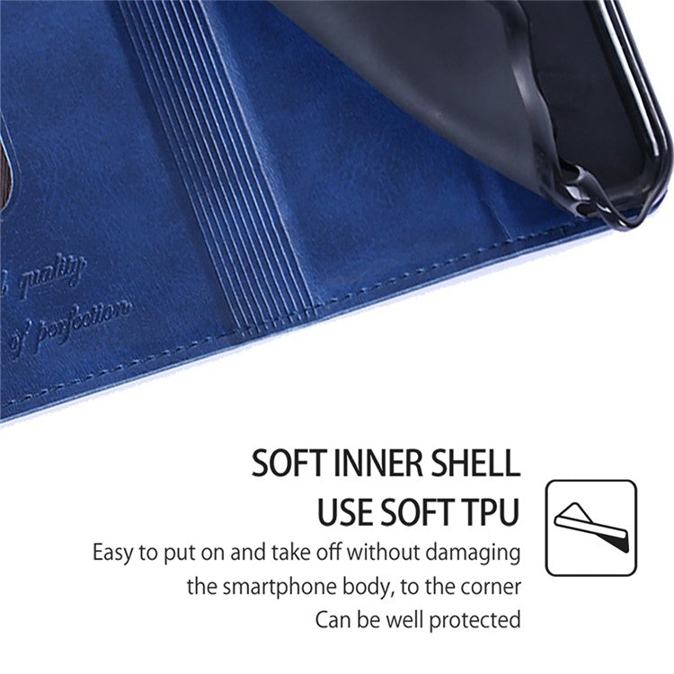 For Huawei Pura 70 Case PU Leather Magnetic Closure Drop Resistance Phone Cover - Blue