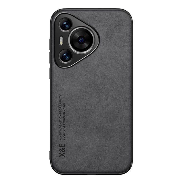 X&E For Huawei Pura 70 Pro / Pura 70 Pro+ Case Leather+TPU+PC Hybrid Phone Cover - Dark Grey