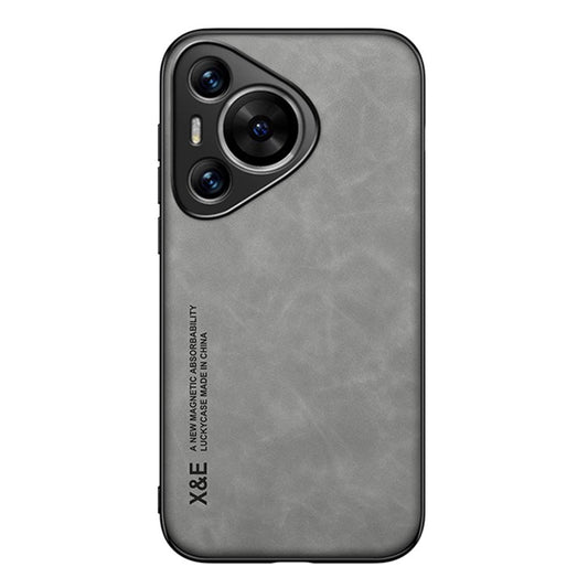 X&E For Huawei Pura 70 Case Skin-Touch Slim Phone Cover Support Magnetic Car Mount - Light Grey