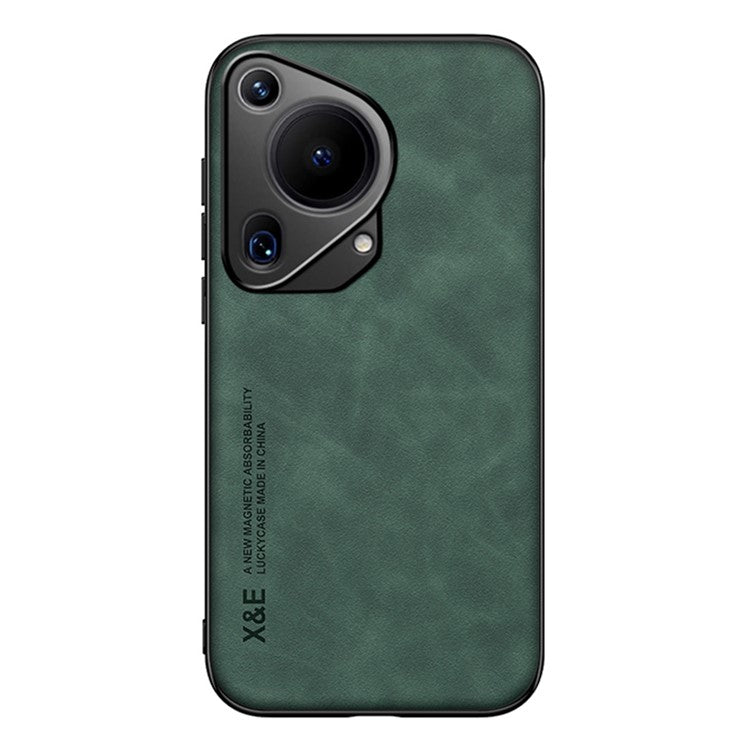 X&E For Huawei Pura 70 Ultra Case Leather+PC+TPU Phone Cover Used with Car Magnetic Mount - Green