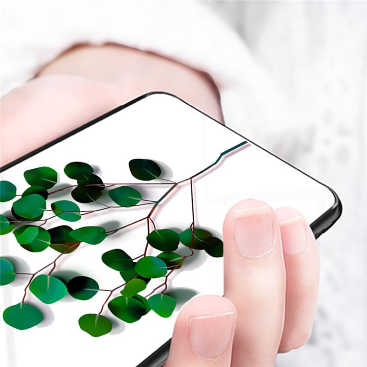For Huawei Pura 70 Ultra Case Pattern Print Tempered Glass +PC+TPU Phone Cover - Green Leaves
