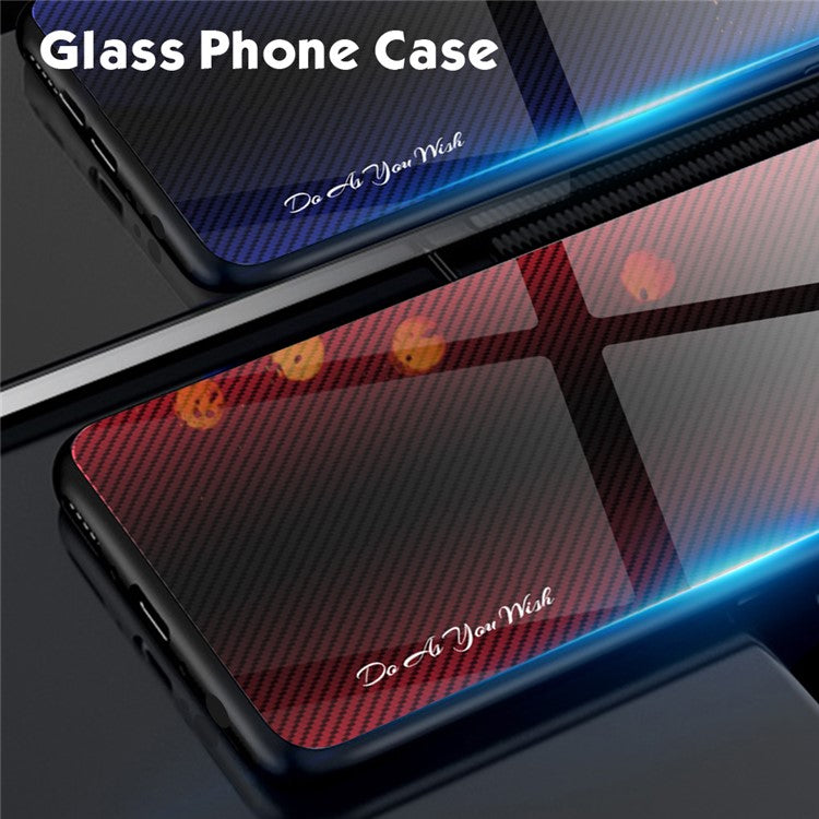 For Huawei Pura 70 Ultra Case Tempered Glass+TPU  Phone Cover Carbon Fiber Texture - Black