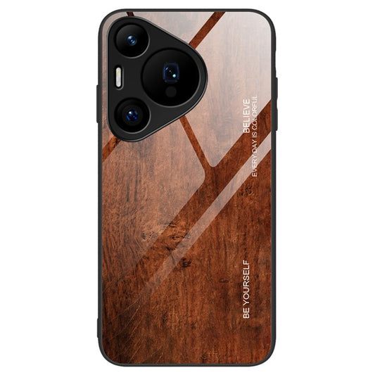 For Huawei Pura 70 Pro / Pura 70 Pro+ Tempered Glass Case TPU Frame Protective Phone Cover - Coffee